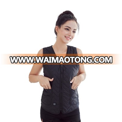 V-neck design women polyester cotton warming electric heated hunting vest